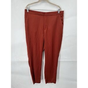 Banana Republic Hayden Satin Wide Leg Pant Women 16 Orange Academia Indie Preppy